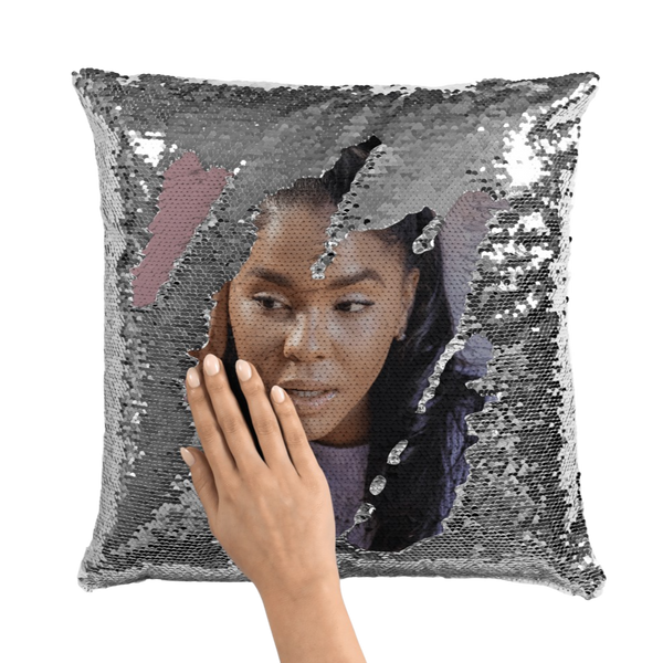 Glitter photo outlet pillow